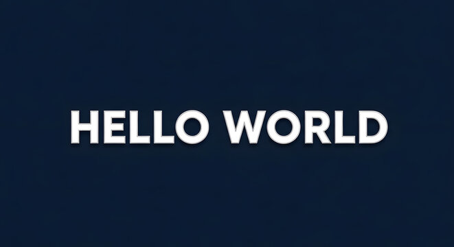 Hello World Text on a Dark Blue Background Representing Programming and Web Development