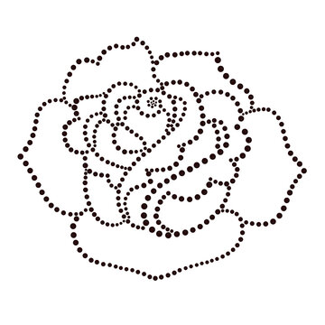 Rhinestone rose vector template crystal diamond hotfix transfer pattern design for rhinestone hotfix transfers, crystal embellishments, glitter t-shirt prints, and fashion textile design.