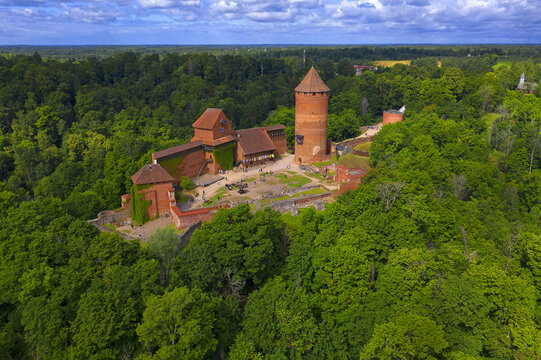 Latvia - Turaida Castle (Latvian: Turaidas pils, German: Treiden) above the Gauja River in Sigulda. Construction of the castle was started in 1214.