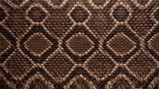 Brown Snake Skin Diamond Pattern Texture Background