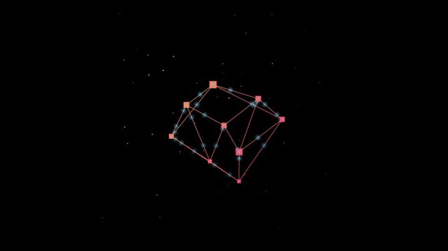 Futuristic Blockchain Network with Connected Digital Blocks and Glowing Data Flow