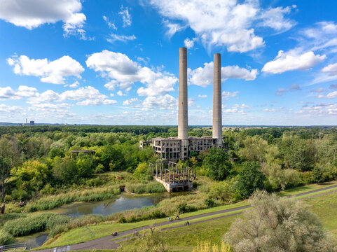 Alte Kraftwerk-Ruine Vogelsang an der Oder bei Eisenh&uuml;ttenstadt
