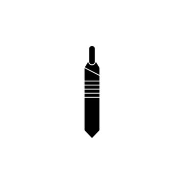 This is a minimalist vector illustration of a Scalpel Handle icon, featuring a simple, clean, and solid glyph style. The icon can be used as a symbol, sign, or logo.
