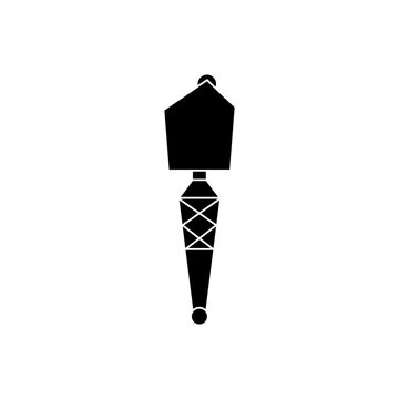 This is a minimalist vector illustration of a Glass Cutter icon, featuring a simple, clean, and solid glyph style. The icon can be used as a symbol, sign, or logo
