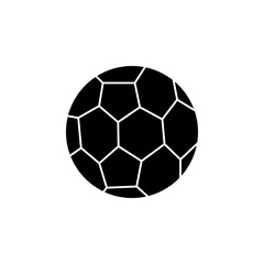 Naklejka premium This is a minimalist vector illustration of a Football icon, featuring a simple, clean, and solid glyph style. The icon can be used as a symbol, sign, or logo