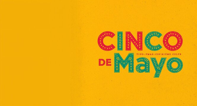Develop refined Cinco de Mayo typography visuals that integrate vibrant decorative fonts and modern type layouts with premium photostock imagery for effective digital branding and promotion with copy