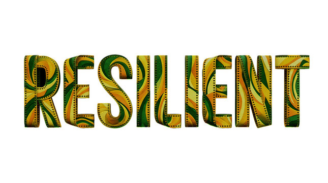Resilient text display typography graphic 3d background