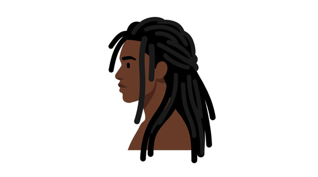 Stylized illustration of a person with dreadlocks
