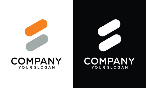 Modern Orange Parallel Diagonal Stripe Logo Design Template for Corporate Business and Tech Branding Vector