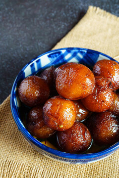 Taaler Pantua Traditional Bengali Janmashtami Bhog Sweet Made with Palmyra Palm Pulp and Fried Cottage Cheese Dumplings in Sugar Syrup