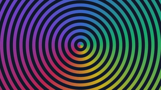Hypnotic rainbow concentric circle background patterns