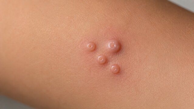 Close-up of Molluscum Contagiosum Viral Skin Infection Showing Umbilicated Papules for Medical Diagnosis