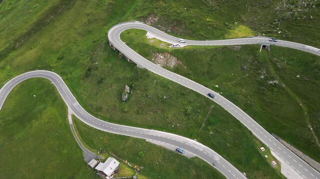 Winding Grossglockner High Alpine Road in Austria