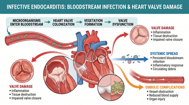 Understanding Infective Endocarditis: A Visual Guide to Heart Valve Infection and Damage