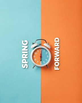 Daylight Saving Time Change Concept with Clock Adjustment and Seasonal Time Shift
