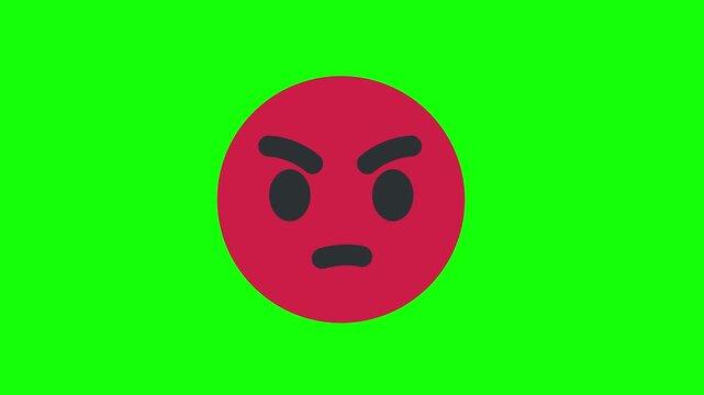 Iconic angry emoji with censored mouth and expressive fury on a bright green chroma key backdrop