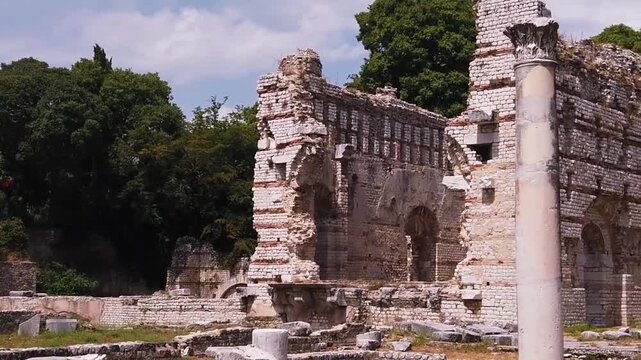 Ancient Ruins of Babylon with Stone Columns and Historic Architecture