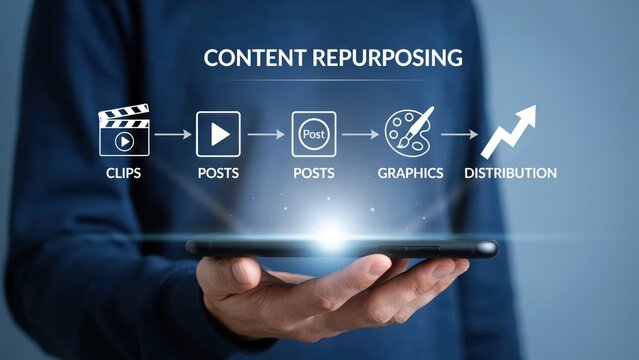 Content repurposing strategy digital marketing concept