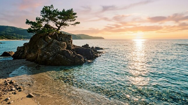 Sunset beach landscape