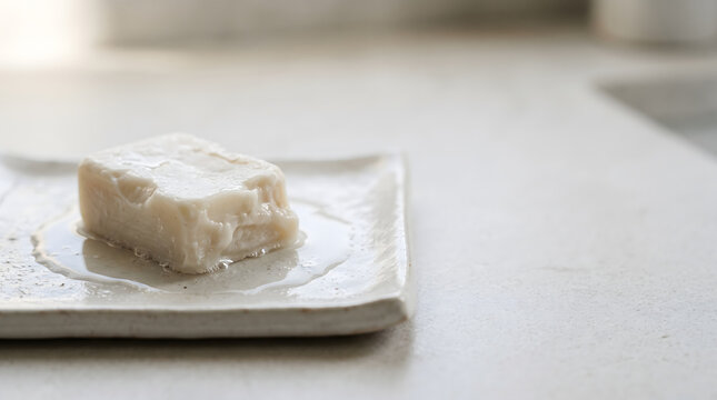 Partially dissolved soap bar symbolizing self-neglect and emotional depletion