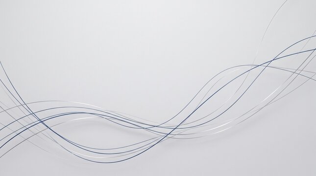 Intersecting abstract wave lines on white background with abstract