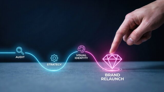 Brand relaunch process concept
