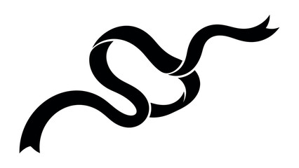 Fototapeta premium Black ribbon knot