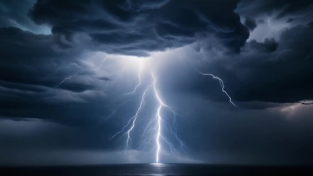 Firefly lightning storm dramatic nature power illuminating dark sky electric weather phenomenon