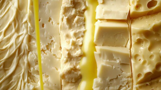 Assorted Variety of Cheese with Different Textures