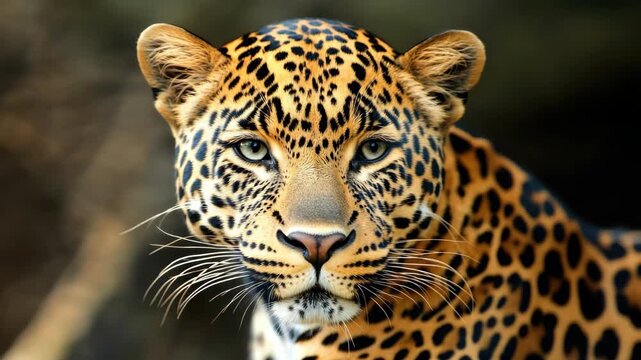 Close-up of a Leopard with Intense Gaze