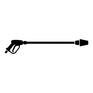 Professional pressure washer wand extension icon with nozzle for high power car cleaning services.