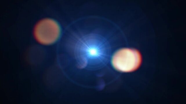 Abstract Blue Bokeh with Lens Flare Light Animation