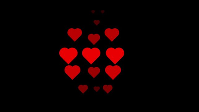 4K live reactions of red hearts icons in an alpha channel. Social media live reactions for all Social media. Live-style animated icon for live-stream chat. Easy to use in any video.