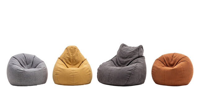 bean bag chair PNG set , white background as transparent