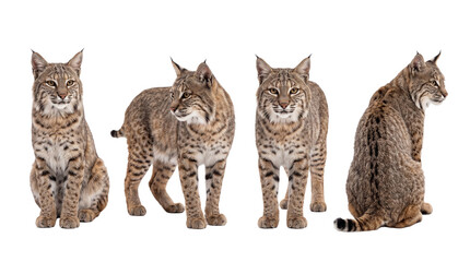 Fototapeta premium bobcat PNG set , white background as transparent