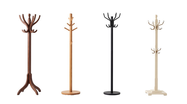 coat rack PNG set , white background as transparent