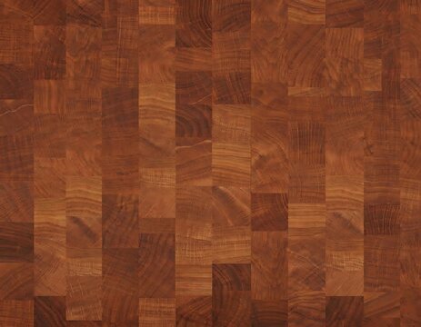 Dark brown oak wood grain texture background with a rustic butcher block pattern.