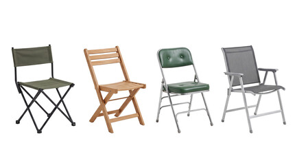 Obraz premium folding chair PNG set , white background as transparent