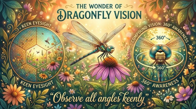 The Wonder of Dragonfly Vision: Compound Eyes, Keen Eyesight and 360 Degree Awareness in a Floral Meadow