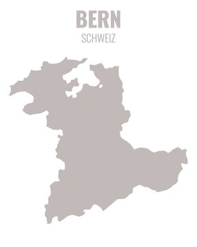 Bern Canton Map, Switzerland &ndash; Minimalist Geographic Silhouette
