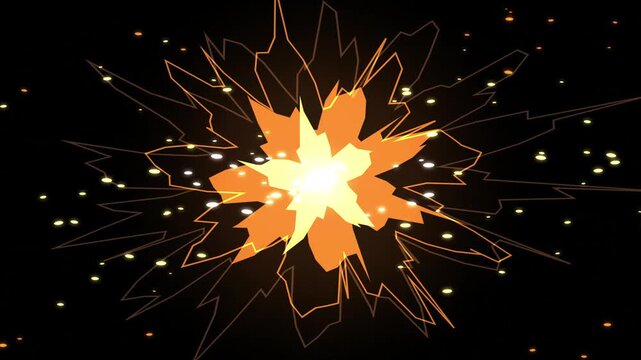Kinetic motion graphic of procedural bronze and copper thorn fractals with electrostatic energy spikes. Golden amber embers sweep across a dark black background. Perfect for cinematic intros, high-tec