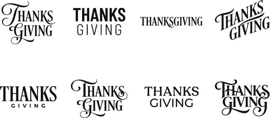 Obraz premium Elegant thanksgiving text designs