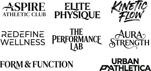 Obraz premium Fitness brand names collection vector