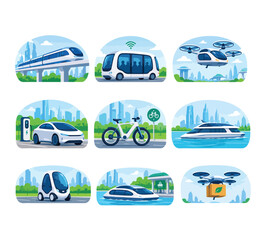 Modes of Transportation in a Utopian Society Futuristic Sustainable Transit Concepts and Vehicles © Divisign Studio