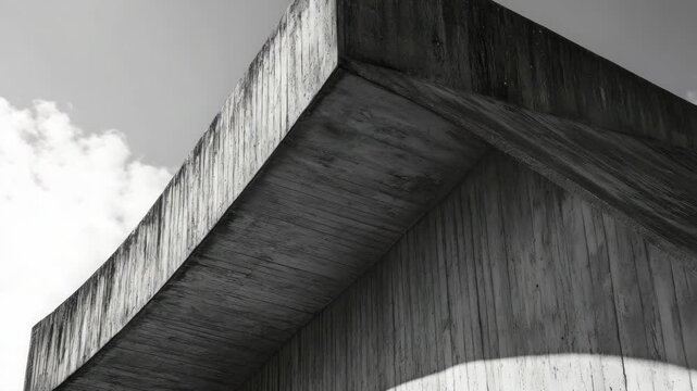 Minimalist Brutalist Architecture with Textured Concrete Facade