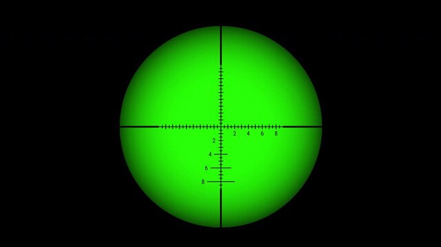 Militarythemed designs, this vibrant green night vision rifle scope image is perfect for tactical gear promotions and visuals.