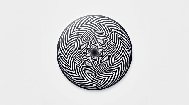 Abstract Black and White Optical Illusion Vortex Circle Pattern for Modern Graphic Design Background