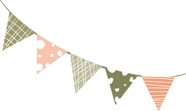 Rustic Floral Triangle Bunting
