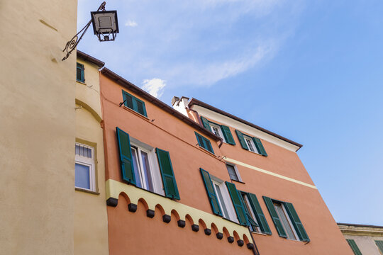 Ancient colorful Ligurian architecture, northwestern Italy