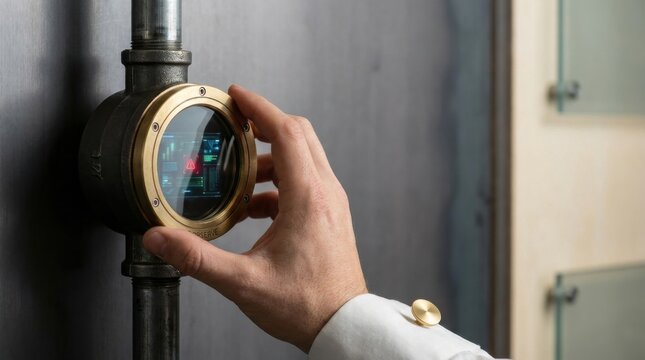 Person holding device visualizing data observability by making information pipeline health continuously visible